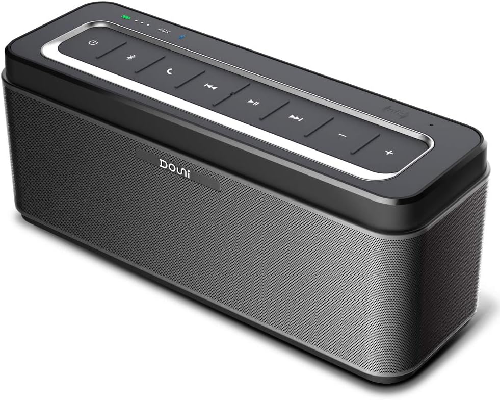 DOUNI A5 25W Portable Wireless Bluetooth Speaker with Power Adapter,Deep Bass Stereo Sound,12H Playing Time,Support Hands Free Call, LED Backlighting,Power Bank,NFC for Outdoor Indoor