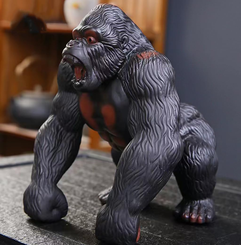 Amazon.co.jp: 怒り ゴリラ 猿 置物 オブジェ 動物 インテリア 磁器製