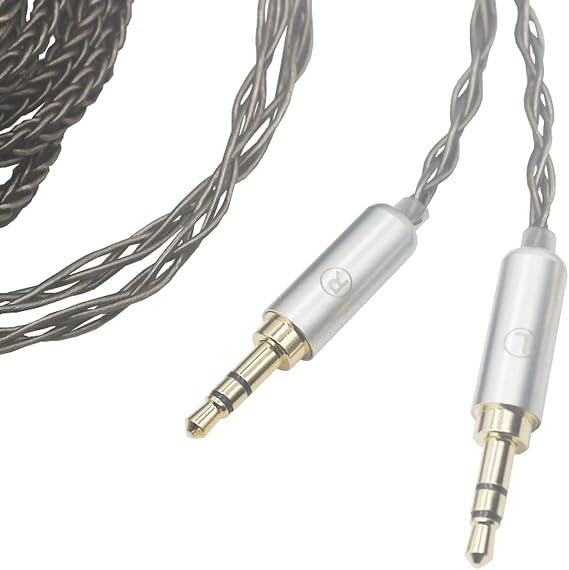 Compatible with Youkamoo 4.4mm HE4XX, HE-400i Headphones 8 Core Braided Silver Plated Replacement Audio Upgrade Cable 2 x 3.5mm