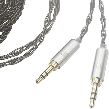 Compatible with Youkamoo 4.4mm HE4XX, HE-400i Headphones 8 Core Braided Silver Plated Replacement Audio Upgrade Cable 2 x 3.5mm