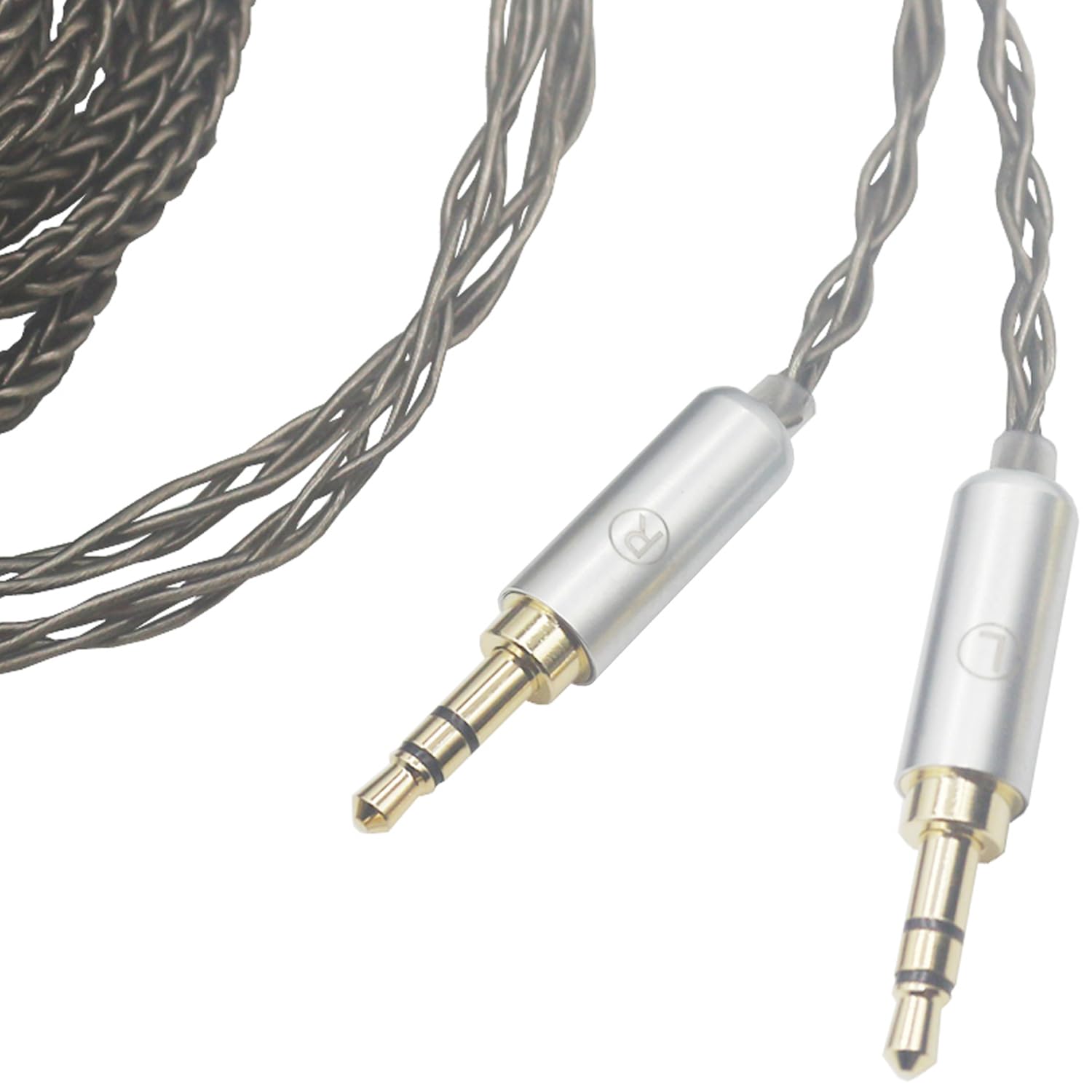 Youkamoo 2.5mm 8 Core Braided Silver Plated Replacement Cable Compatible for Hifiman HE4XX, HE-400i Headphones 2.5mm to Dual 3.5mm Male