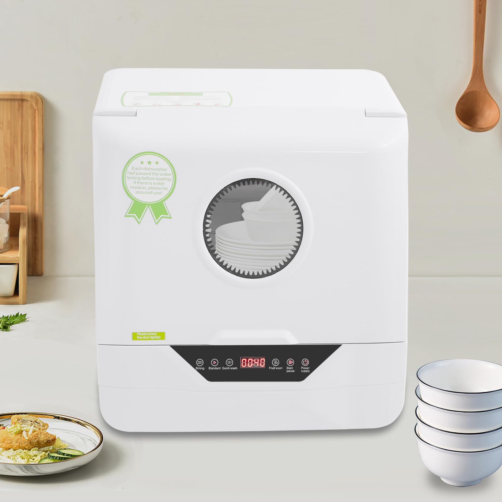 Mini lavastoviglie da 220 V, 800 W, con 4 programmi di lavaggio, per cucina, appartamento, campeggio, camper