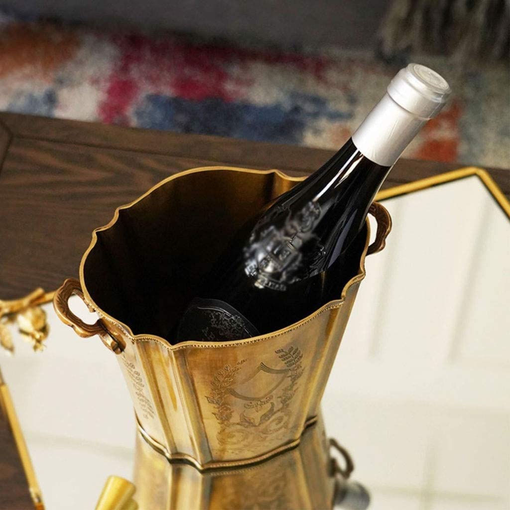 Feste Ed Eventi Secchiello per Il Ghiaccio Intagliato A Mano Secchi per in Ottone per Champagne per Vino Birra da Refrigerazione Vintage Famiglie Bar