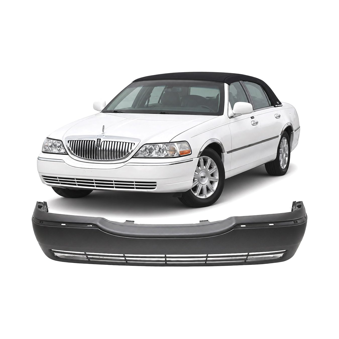 FitParts Compatible with Lincoln Town Car 2003–2011 Front Bumper Cover