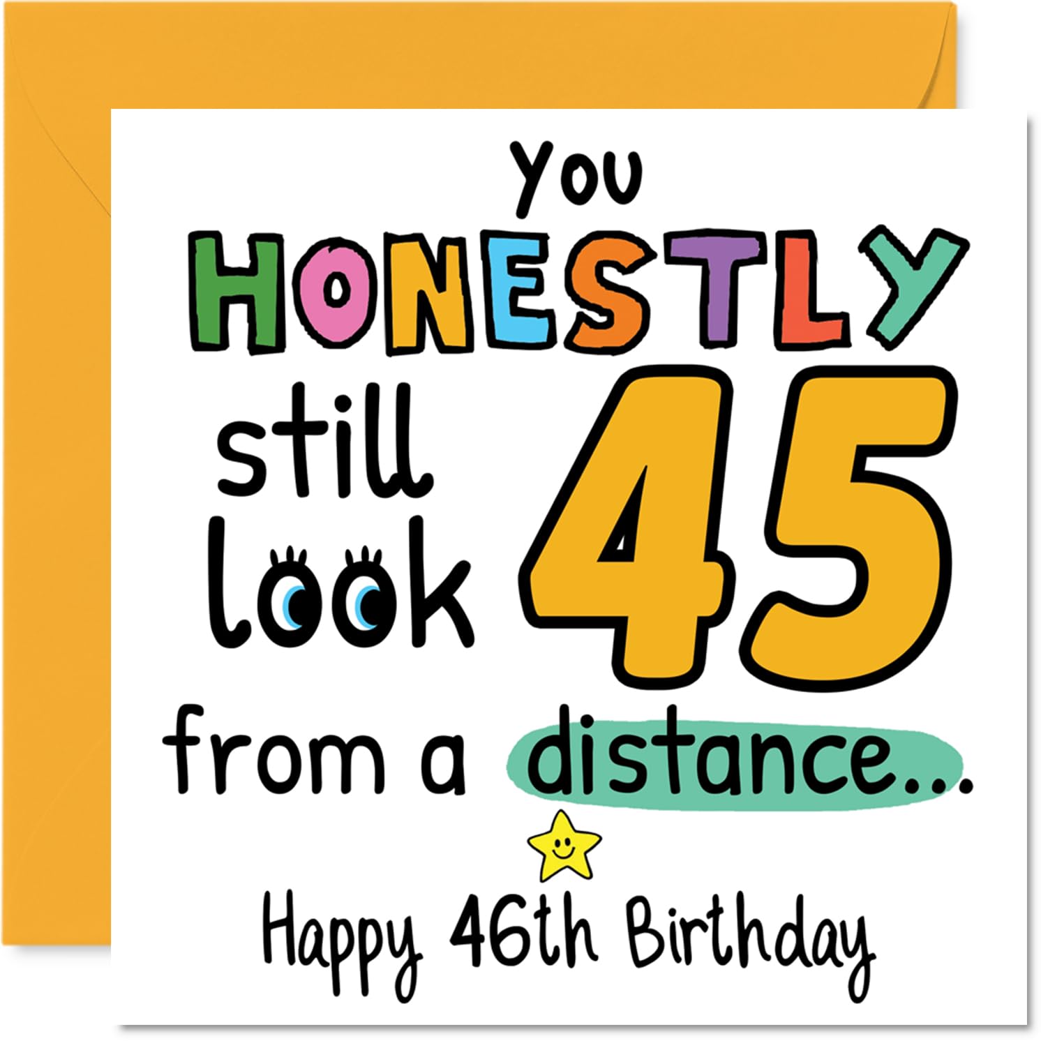 46th Birthday Cards for Women and Men, From a Distance