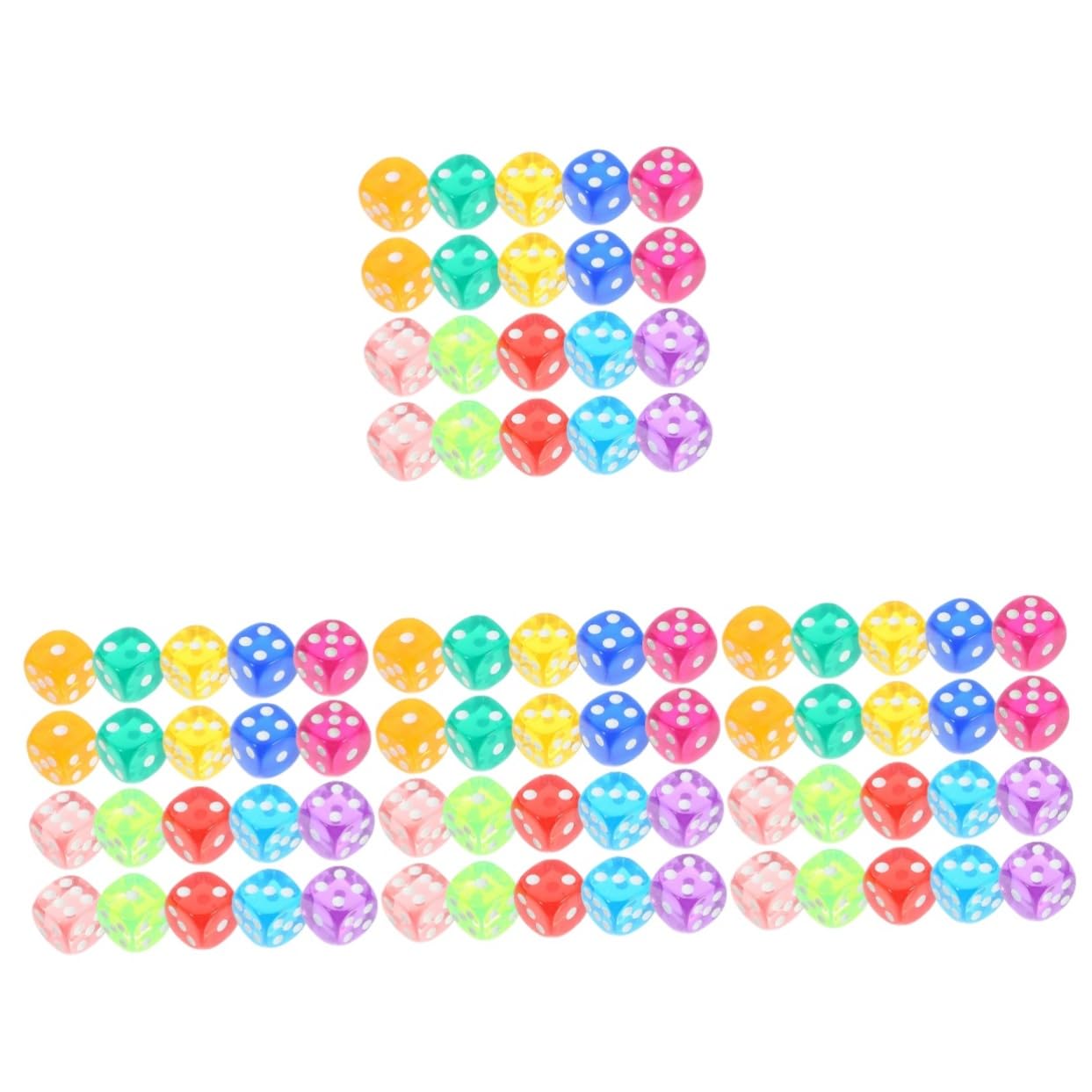 Alasum 400stücke Transparente Acryl Würfel Mit Rundungen Seitige Spielwürfel Für Brettspiele Party Und Lernspiele Leicht Und Tragbar Für Spieleabende Und Geselligkeit