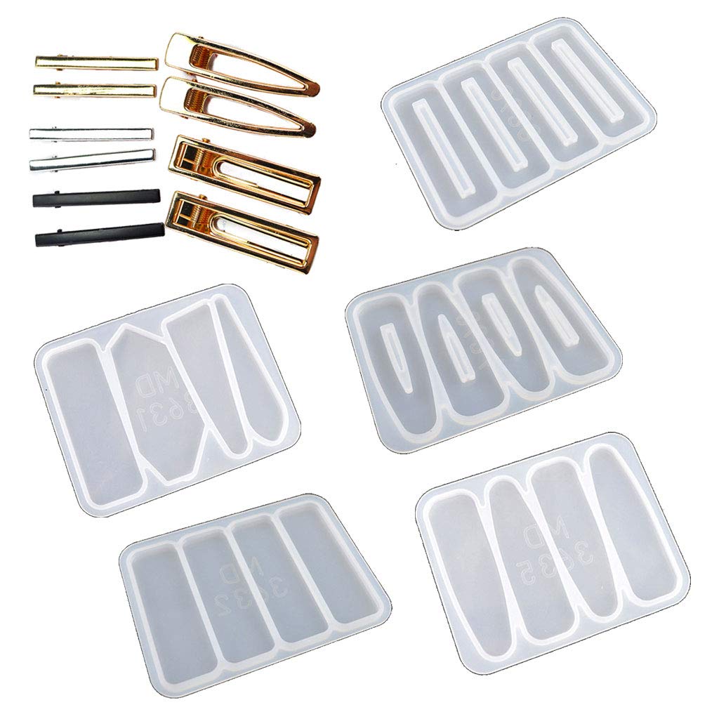 Moldes de resina epoxi de silicona para pasadores de cabello y joyas