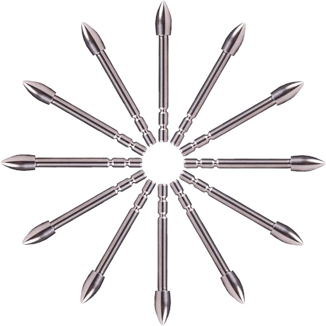 BICASTER 12pcs - X10 Arrow Broadheads 120gr Tungsten Steel Made for 3.2mm ID Shaft