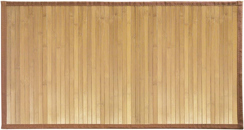 iDesign Formbu Bamboo Mat Rug Runner for Bathroom, Kitchen, Entryway, Hallway, Office, Mudroom, 34" x 21", Natural Wood