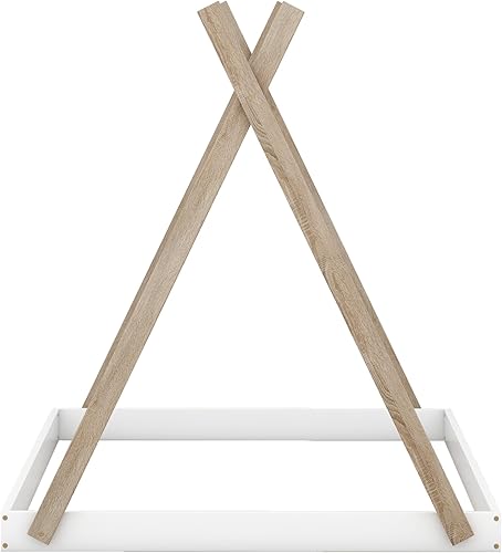 Miniatura 24 de SOFTSEA Base de cama baja triangular de metal individual con tablillas, marco de cama individual para niños (rosa) Rosado,Negro