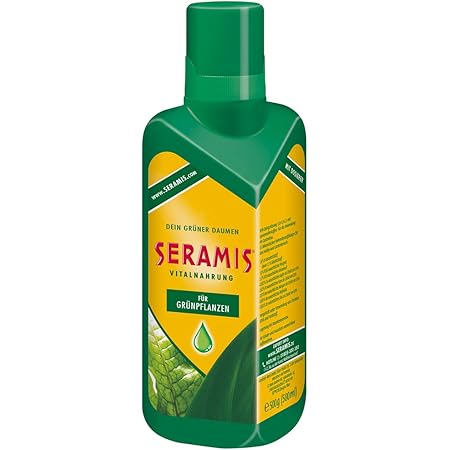 Seramis Flüssiger Pflanzendünger mit Dosierhilfe für alle Grünpflanzen, Vitalnahrung, 500 ml, Grün
