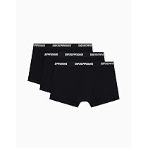 Emporio Armani – Boxer da Uomo (Confezione da 3), Nero, Nero, Nero, S