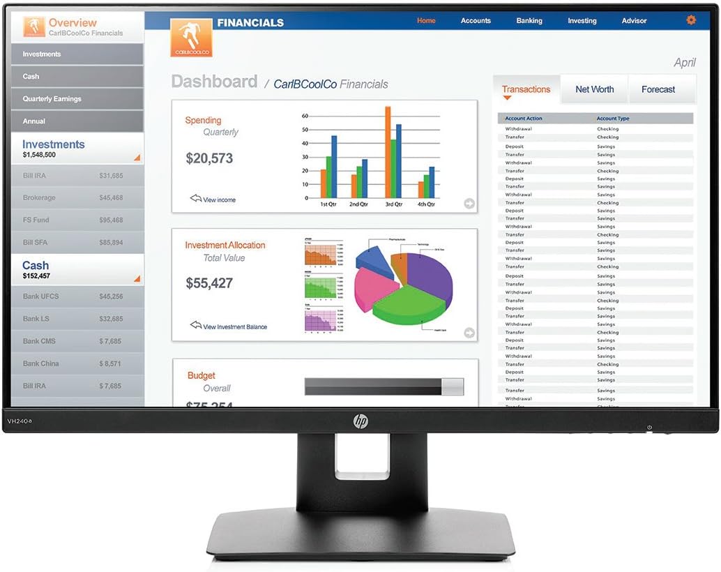 HP VH240a Monitor EURO **New Retail**, 1KL30AA#ABB (**New Retail**)