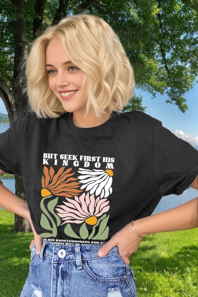 Christian Shirts for Women God is Good Tshirt Jesus Religious Gift Faith Bible Verse Inspirational Short Sleeve Tee Tops - Image 3