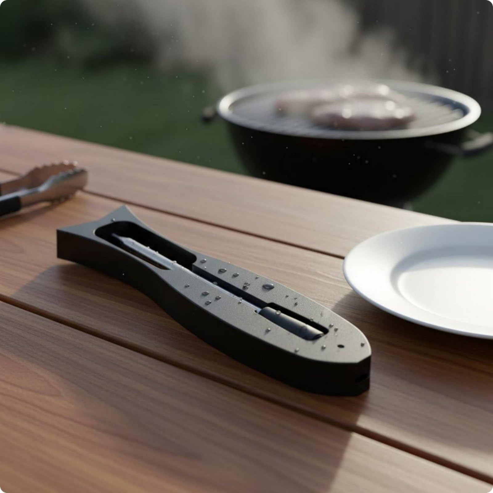 Termometro Carne Bluetooth Ricaricabile Termometro Carne con App Ricarica USB Sonda Termica Smart per Cuochi Domestici, Griglia, Sonda Lunga Singola + Modello Quadrato