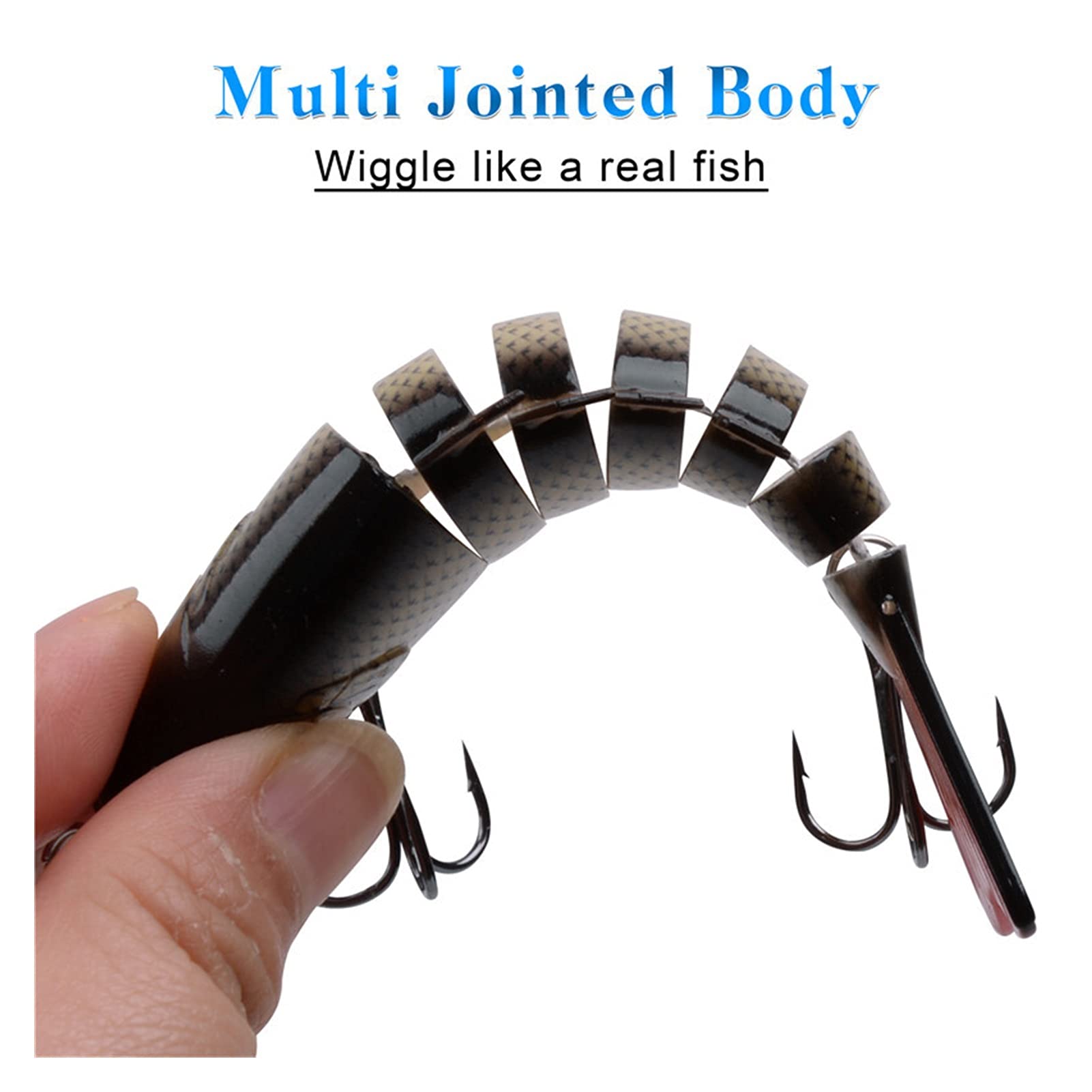 Señuelos Pesca Pesca de señuelos articulados Artificiales Hard Switebait Conjunta Wobbler Hard Lure Trolling for truchas Bass Pesca 5pcs / Bolsa Cebo Artificial