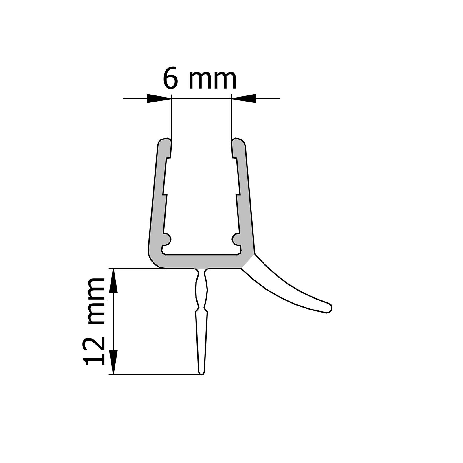 Schulte D2970 Dichtung für Duschabtrennung, transparent, 2 x 72 cm