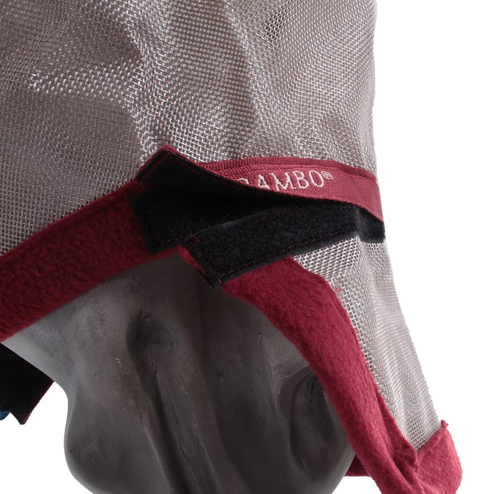 Horseware Rambo Fly Mask Plus Oatmeal/Cherry, Peach & Blue Fliegenmaske