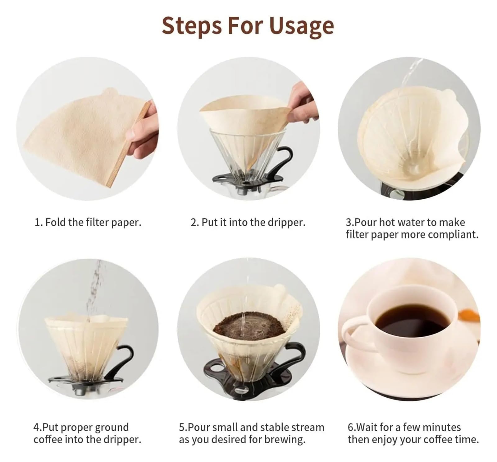 Filtros De Café De Cono, Filtros De Papel Desechables, 02 Filtros De Cono For Verter Y Gotear, Cafetera, Café Expreso Por Goteo
