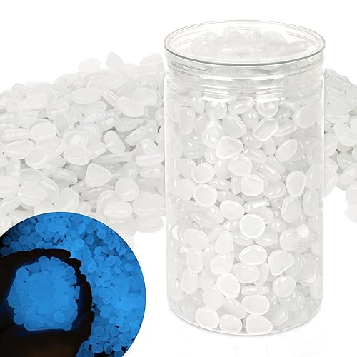 Miniatura 7 de 1000 piedras que brillan en la oscuridad para decoración al aire libre, piedras pequeñas luminosas para pecera, acuario, césped, patio, jardín,
