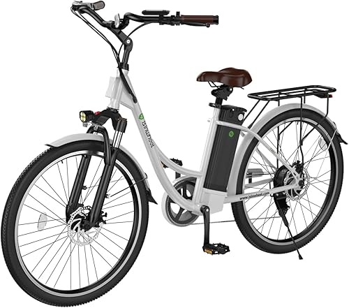 isinwheel Bicicleta eléctrica de crucero de 26 pulgadas, 500 W, batería extraíble de 36 V y 13 Ah, hasta 55 millas, bicicleta eléctrica de 20 MPH