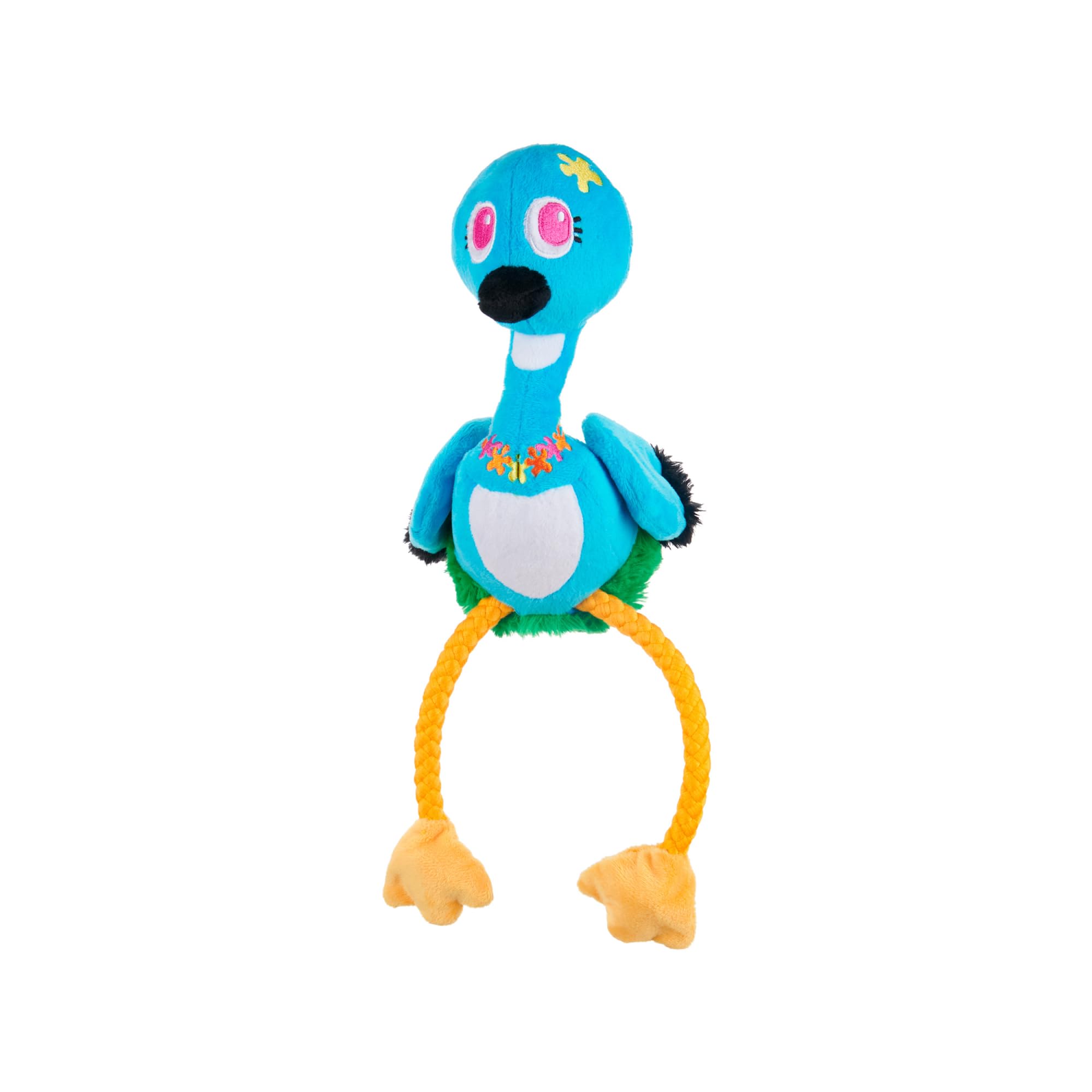 BARK Dog Toy Ani the Nene Goose, Squeaky Toy for Dogs Hawaiian Bird Plush, Pull-Through T-Shirt Rope For Tugging Play