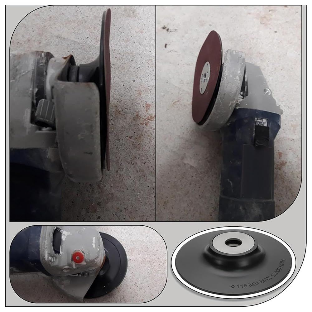 3 cuscinetti di supporto per smerigliatrice angolare in plastica, compatibili con smerigliatrice a disco con filettatura interna M14, diametro 115 mm