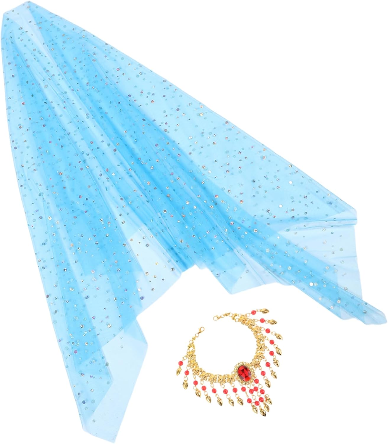Belly Dancer Headscarf Set with Veil, Halloween Season India Performance
