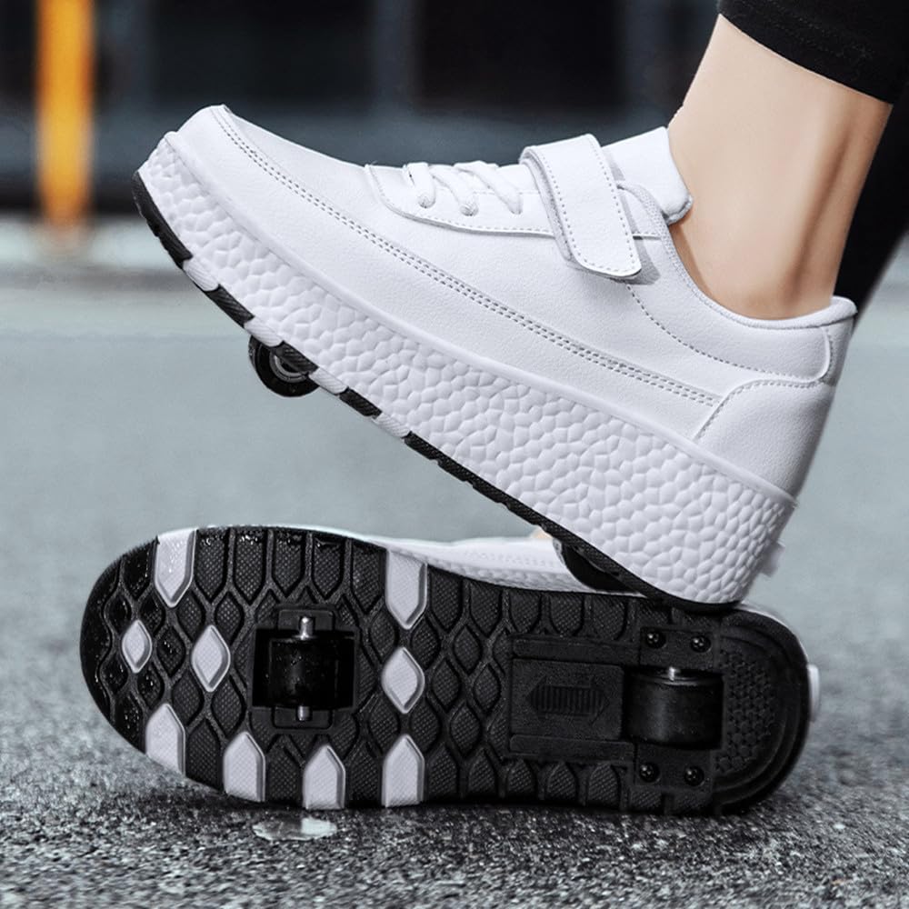 ENEN Chaussure a Roulette, Chaussures a roulettes Retractable Garçons, Mode Skateboard Baskets avec Roulette Enfant Fille, Roller 2 Roues Adolescents pour Intérieur Extérieur