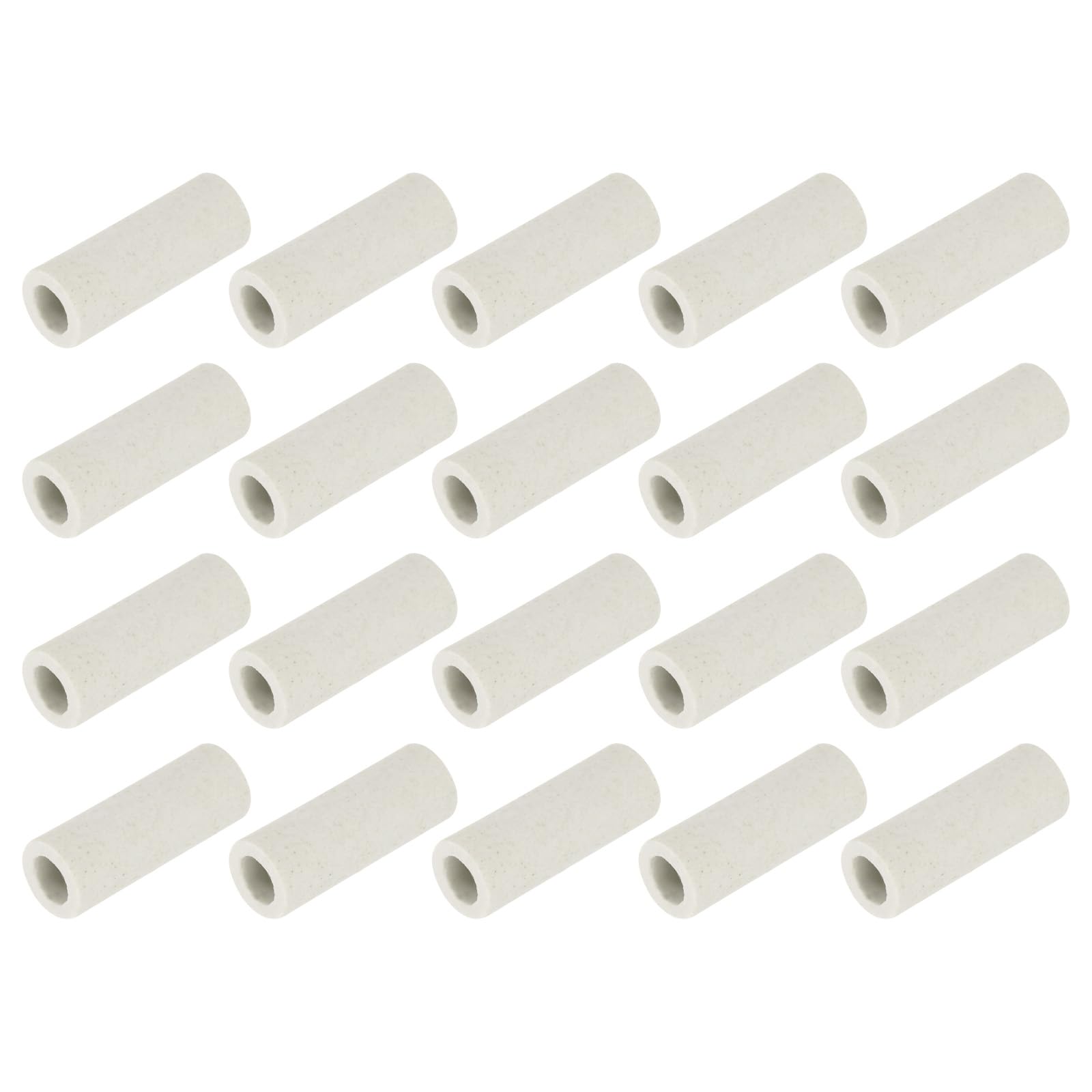 sourcing map 20pcs 7mm Dia Ceramic Tube Insulated Electronic Wire Bundle Heat Insulation Protection Single Bore,10mm x 30mm