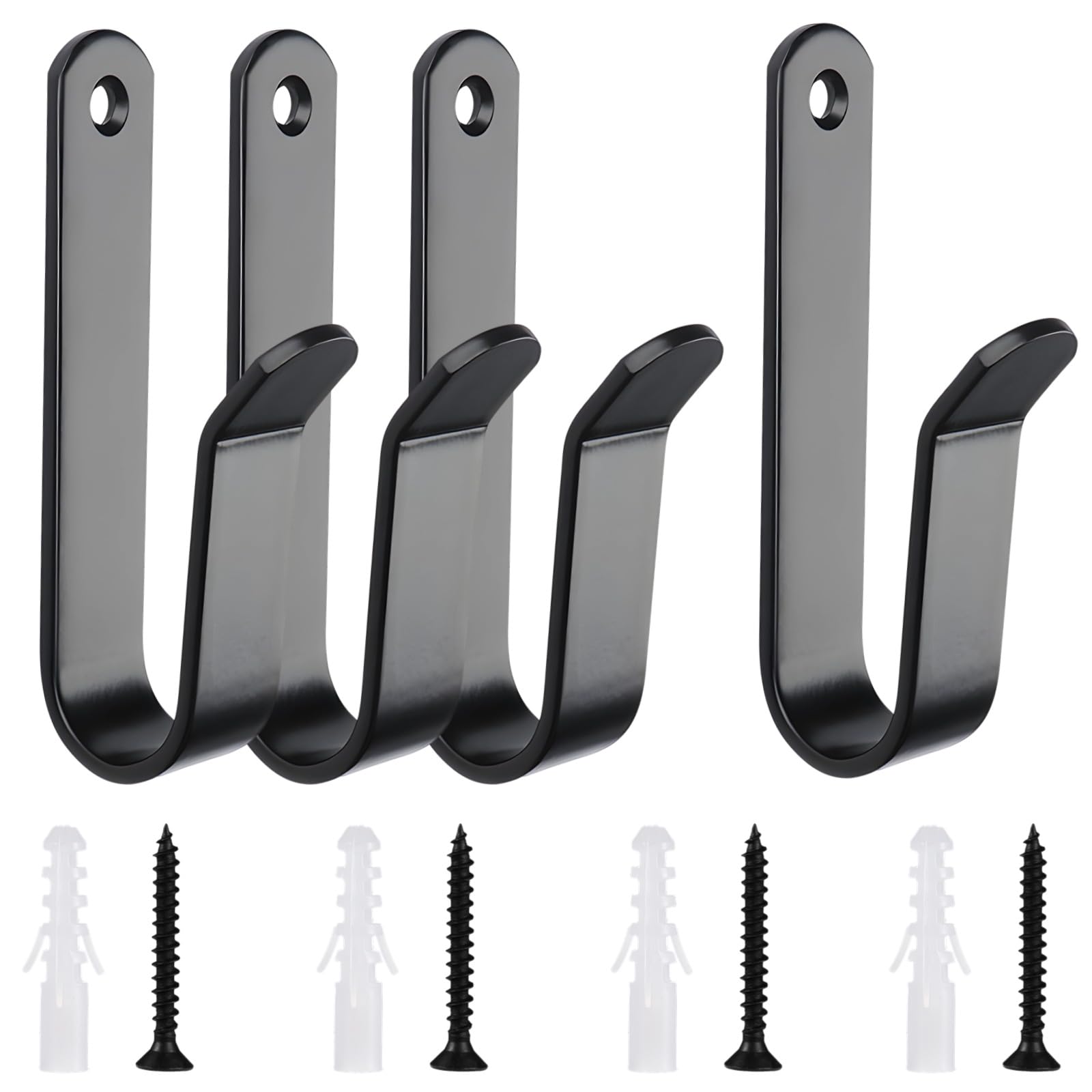 Packool Metal Display and Storage Hooks for Skateboards, Snowboard Display Wall Mounts, Wall Storage Mounts for Longboards, Surfboards, Easy Installation, 4 Pcs Skateboard Wall Racks