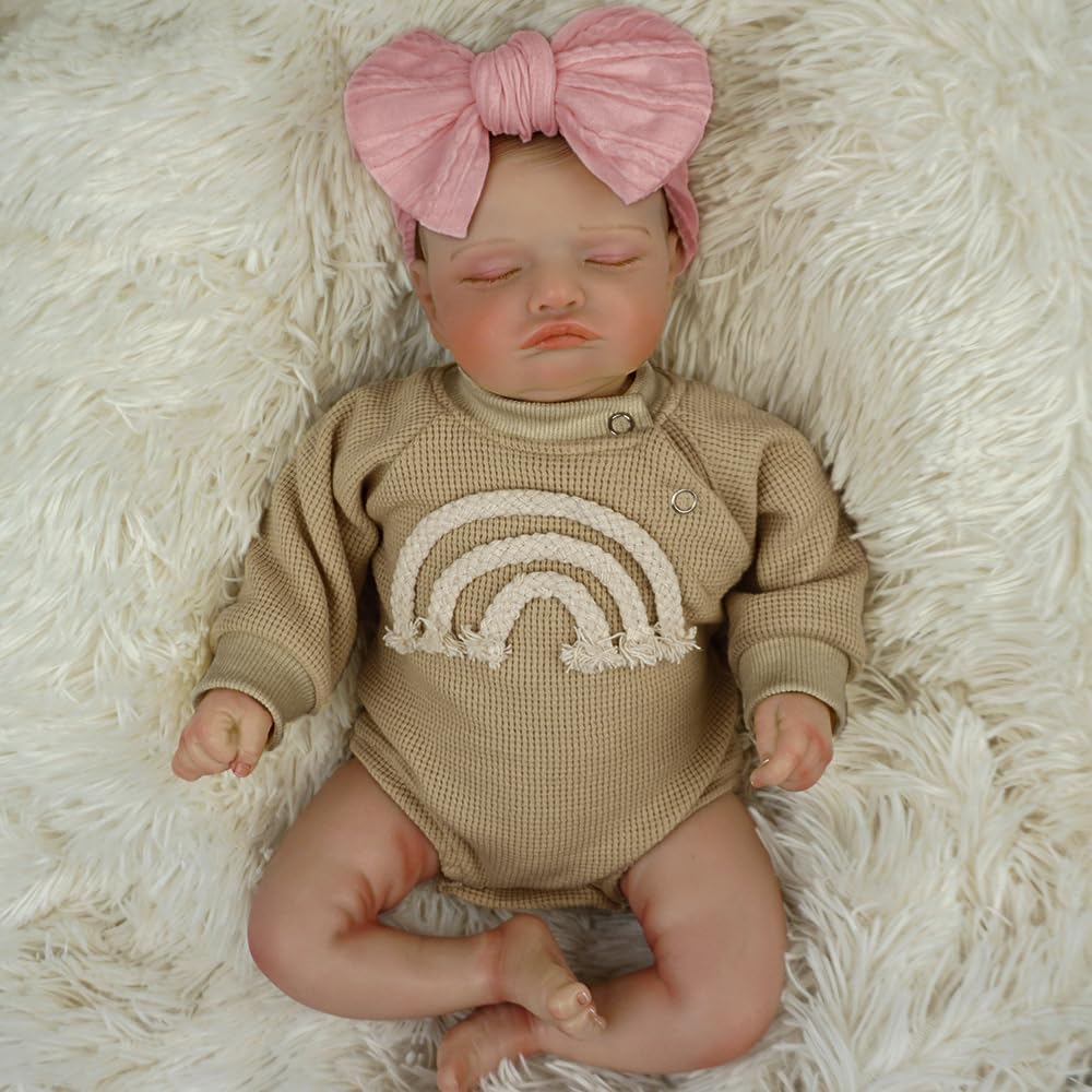 Pinky Reborn Lifelike Baby Dolls,20 Inch Adorable Newborn Baby Doll Real Life Baby Dolls Toy Accessories Birthday Gift for Age 3+