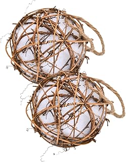 BESPORTBLE 2pcs Parrot Nesting Toys Bird Chewable Rattan Ball Toys Safe Hanging for Parrots