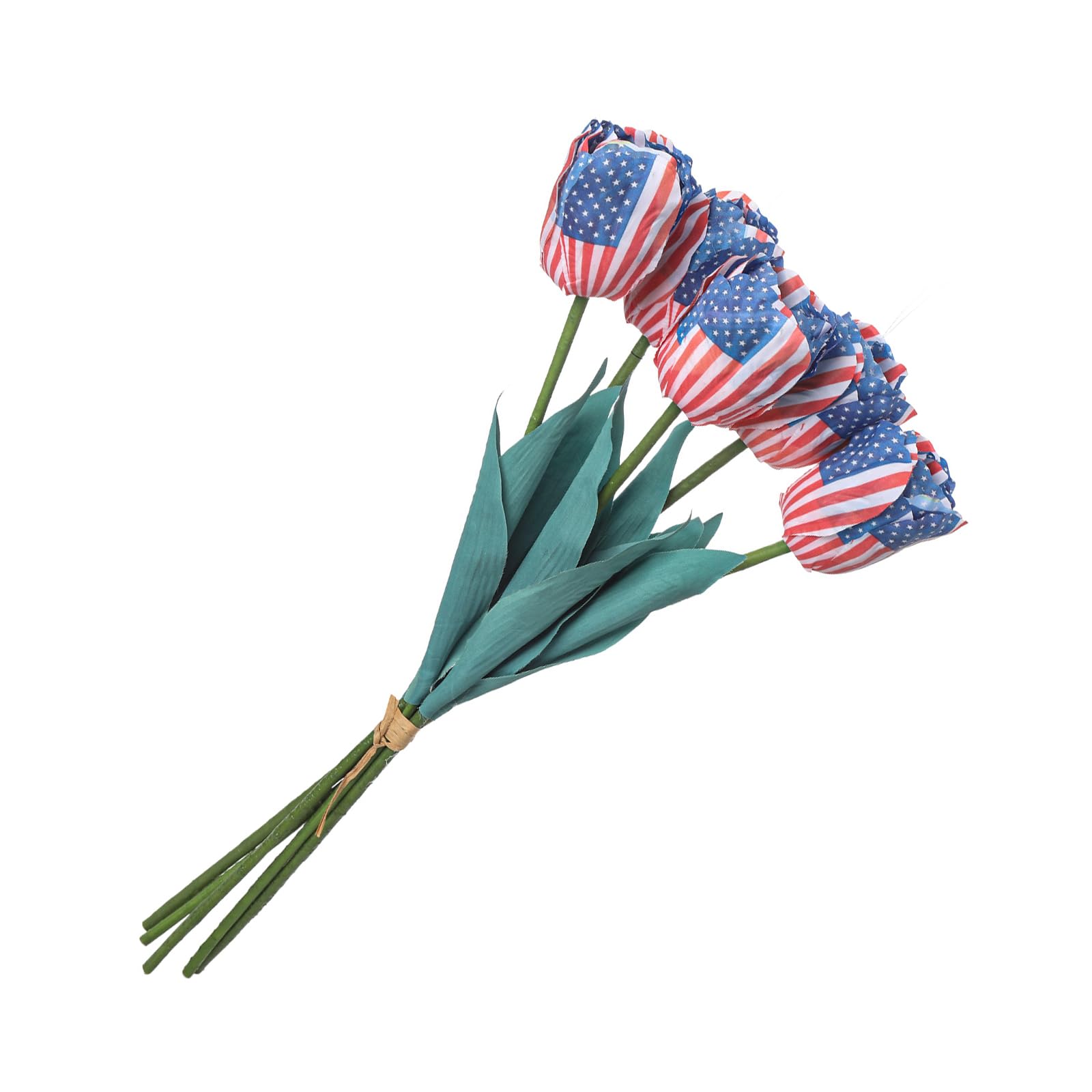 hogtnd American Flag Styles, Artificial Tulip Bouquets for Patriotic Home Decoration and Holiday Party Arrangements, Artificial Flower Plants, Wedding Bouquets