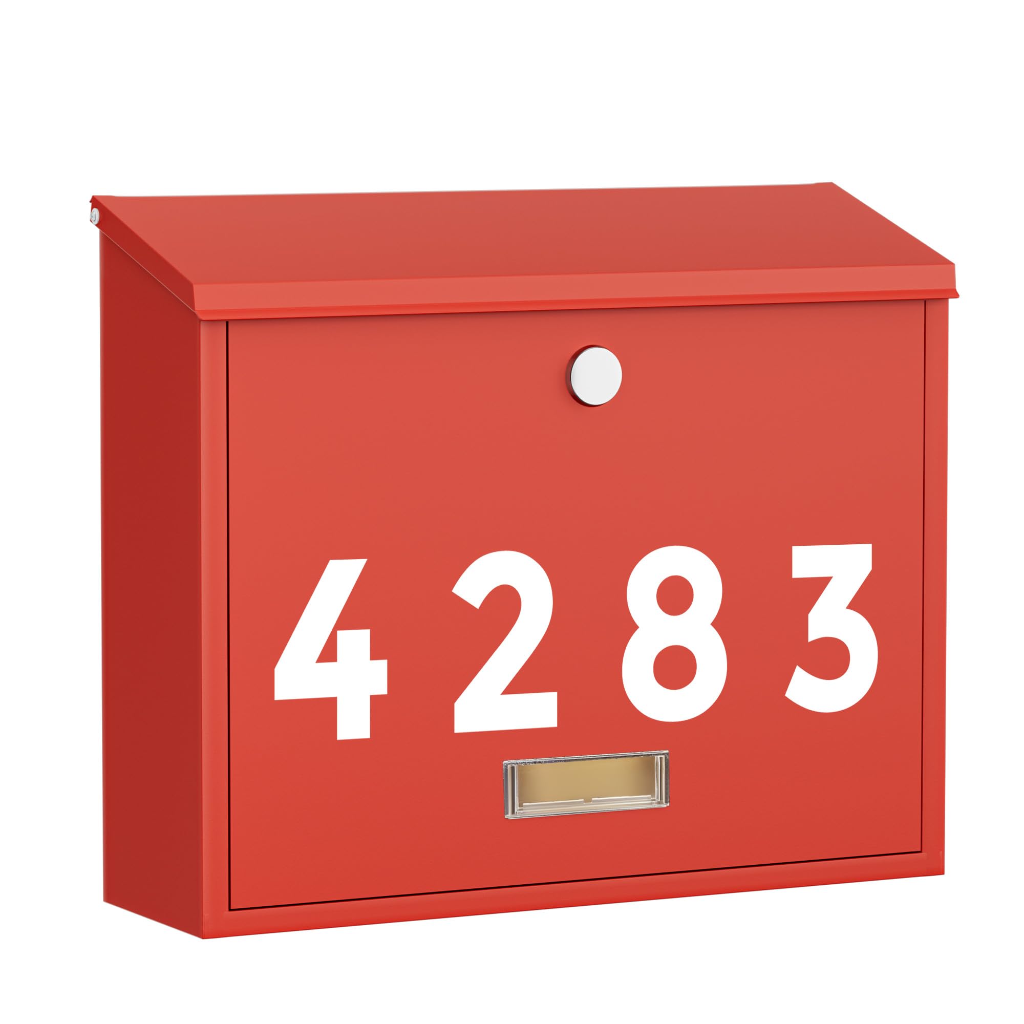 Boîte aux lettres extérieure rouge LAND·VOI AMB33CR murale verrouillable à clé