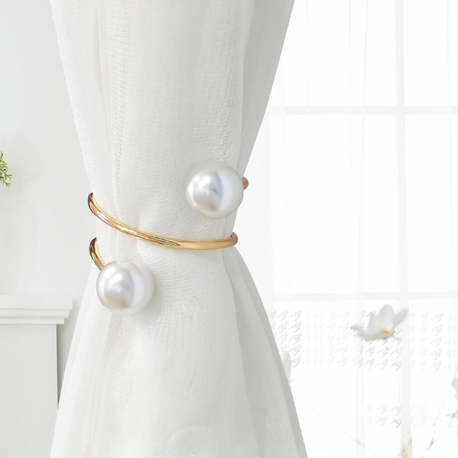 Tieback Fibbia per Tende,Cravatta per Tende,Tende Tiebacks Clip Fibbia,Resistente all'Usura,No Perforazione,Essere Utilizzati per Un Lungo Periodo,per Camera da Letto Soggiorno Decorazione