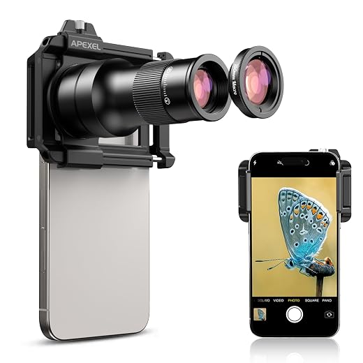 6X Telephoto Lens & 150mm Macro Lens, 2 in 1 Phone Camera Lens Kit with Universal Lens Clip, Phone Lens Attachment for iPhone and Andriod