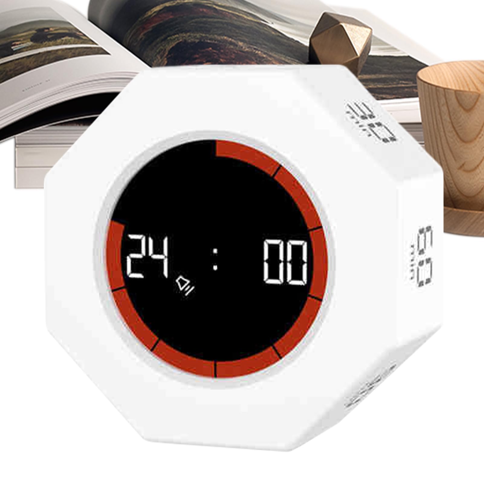 Minuteur numérique rechargeable avec horloge et alarme sonore pour la cuisine