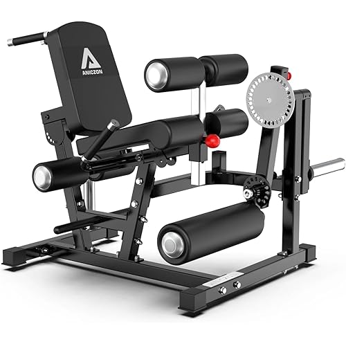 ANICZON Leg Extension and Curl Machine, Leg Rotary Extension for Thigh with Adjustable Seat & Backrest, Lower Body Leg Machine with Plate Loaded for Home Gym
