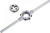 Vista 11 de uxcell Juego de llaves de mango de troquel, M10 x 0.5 roscado redondo y 1.181 in (dados M10-M11) soporte ajustable herramienta de mano