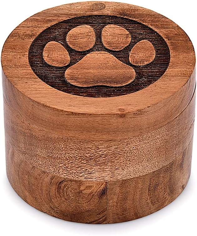 EDHAS Acacia Wood Decorative Urns Funeral Cremation Urn for Ashes for Dogs, Pet Urns for Cats (3.5" x 3.5" x 2.5") - Image 2