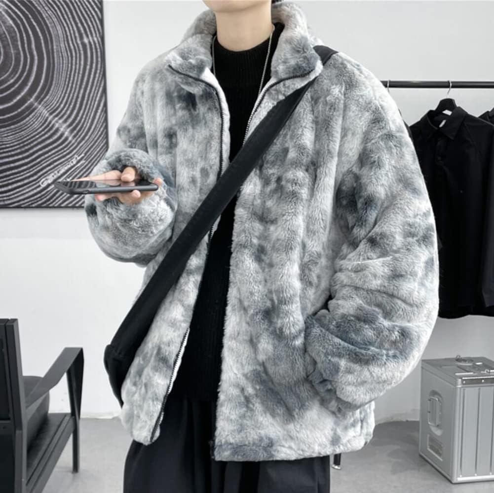 [ＰＰＥＩＲＥＥ] ボアジャケット メンズ フリースジャケット 冬服 ボアコート 立ち襟 ブルゾン 防寒対策 ボアジャケット ゆった