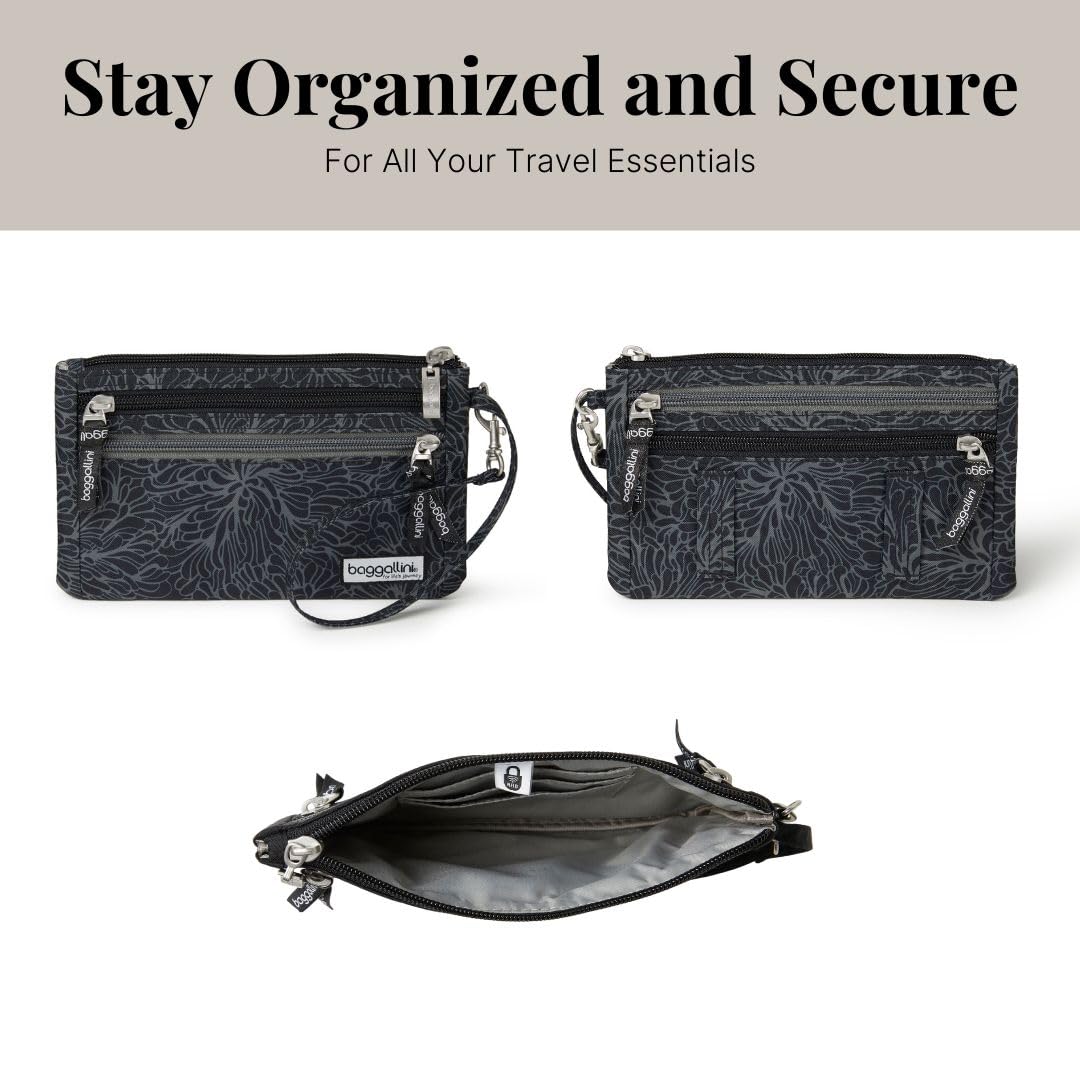 Baggallini Organizator walut RFID, Midnight Blossom, Jeden rozmiar, Organizator walut RFID