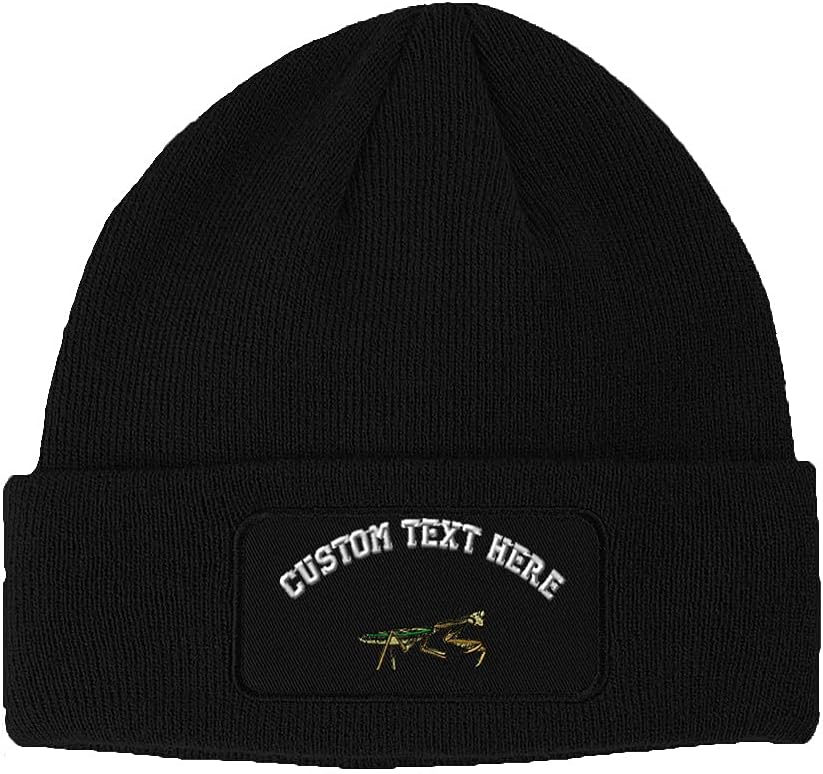 Speedy Pros Patch Beanie Praying Mantis Embroidery Skull Cap Hats for Men & Women