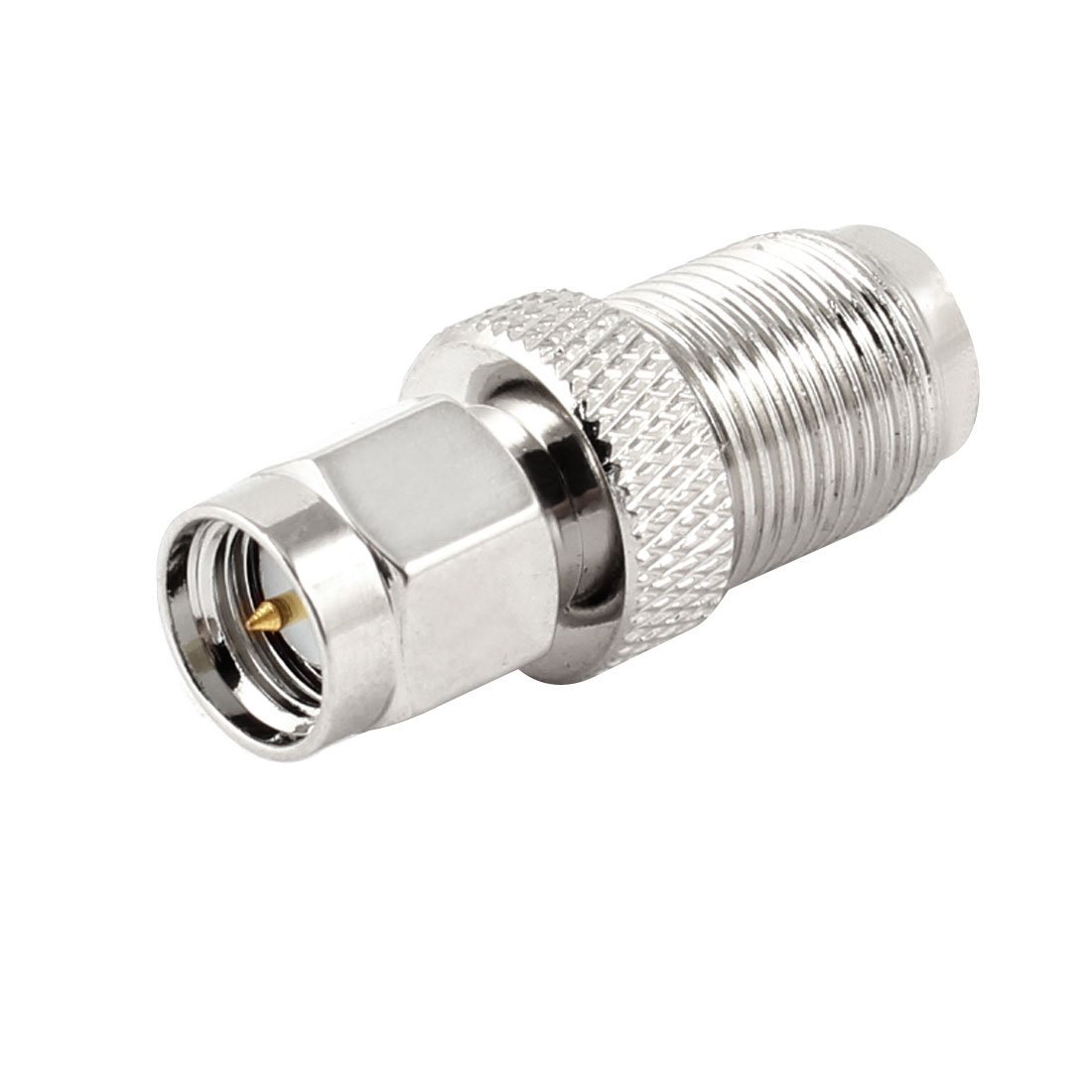 f type female to sma male plug coaxial rf f/m adapter extender joiner jointer coupler gender changer for antenna connector, silver
