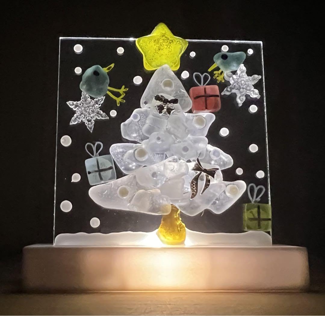 Amazon.co.jp: シーグラスアートアクリルライト42クリスマス