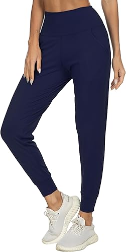 Miniatura 4 de Kcutteyg - Pantalones deportivos de cintura alta con bolsillos para mujer, pantalones deportivos suaves para descanso, correr y entrenamiento