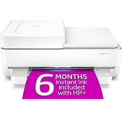 HP Envy 6452e Wireless Inkjet Color All-in-One Printer, Print Copy Scan, 35 Sheet ADF, 2-Side Printing, WiFi USB Connectivity, Instant Ink Ready, Home or Office Inkjet Printers, White (Renewed)