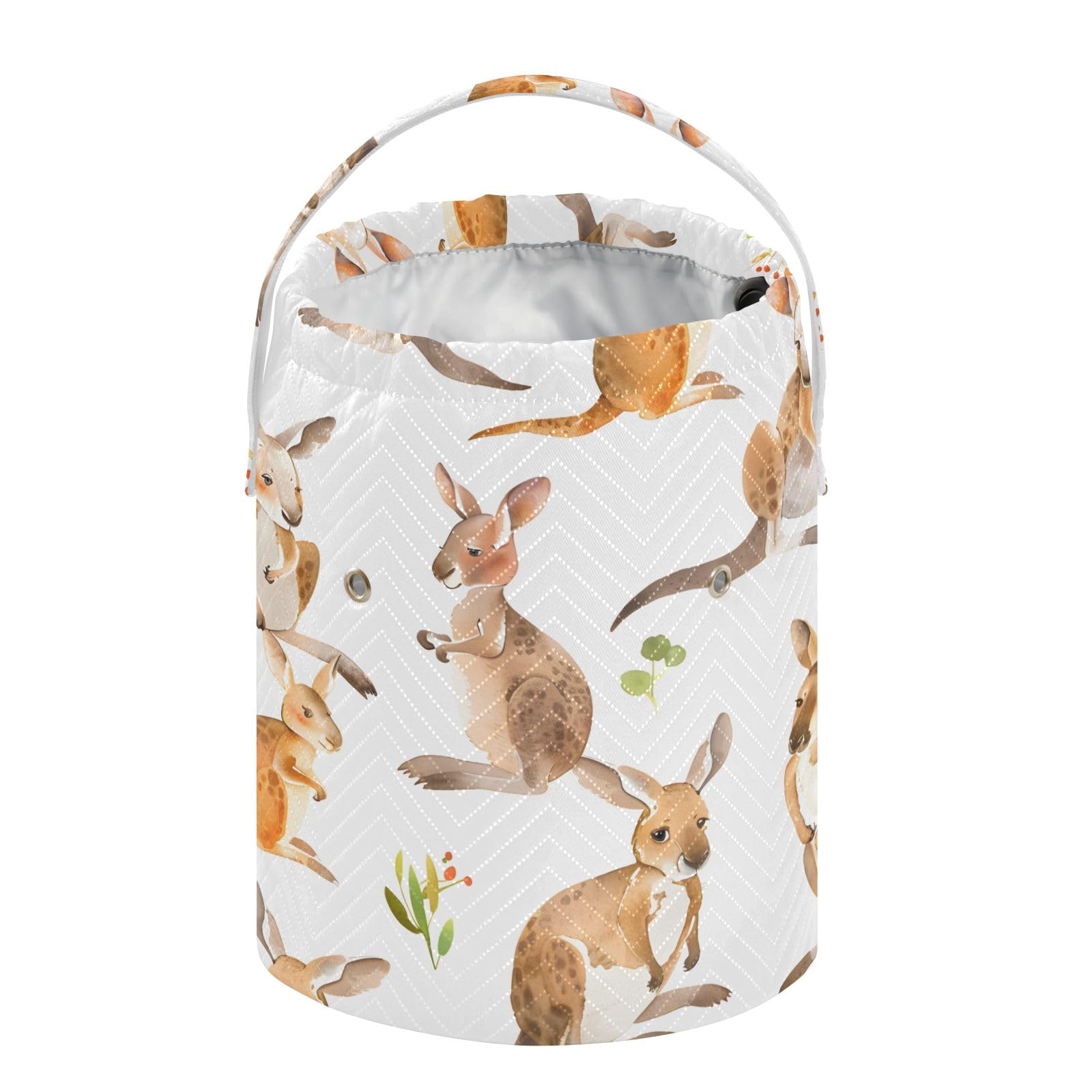 Yarn Storage Bag Small Crochet Bag Knitting Bag Organizer Kangaroo Watercolor Yarn Bags for Crocheting Basket