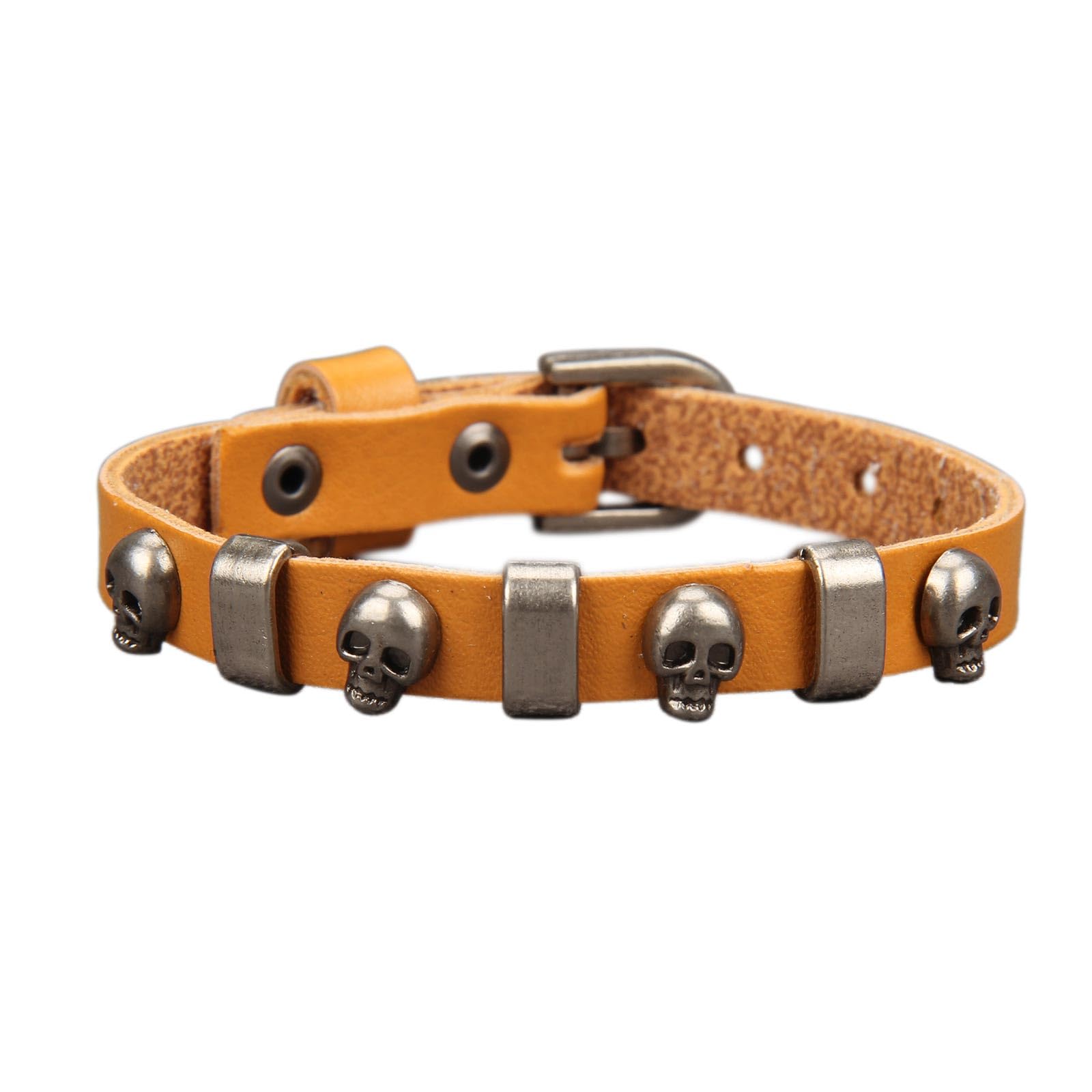Jeilwiy Punk Leather Wristbands for Men Bracelets Handmade Wide Cuff Bangle Braided Jewelry Black Brown Adjustable - Punk Father's Gifts